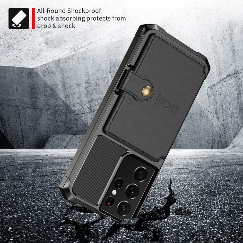 Coque porte-cartes Tough Multi-slot Samsung Galaxy S21 Ultra, Noir