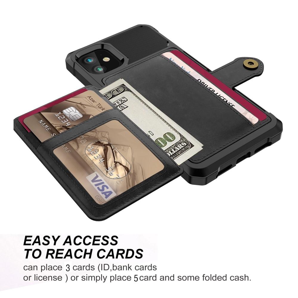 Coque porte-cartes Tough Multi-slot iPhone 12/iPhone 12 Pro, Noir