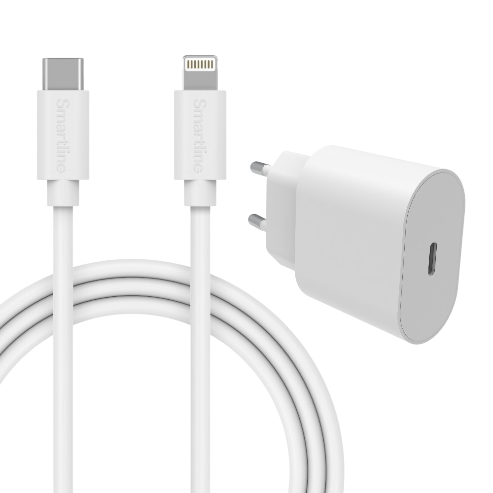 Chargeur complet pour iPhone 7 - Câble de 2m et chargeur mural - Smartline