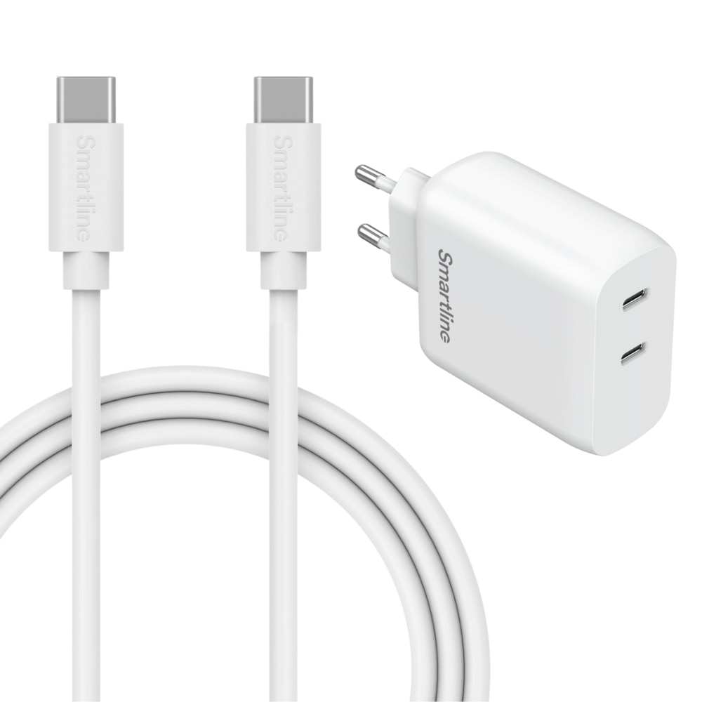 Chargeur Premium Zenfone 11 Ultra - Câble de 2m et Dual chargeur mural USB-C 35W - Smartline