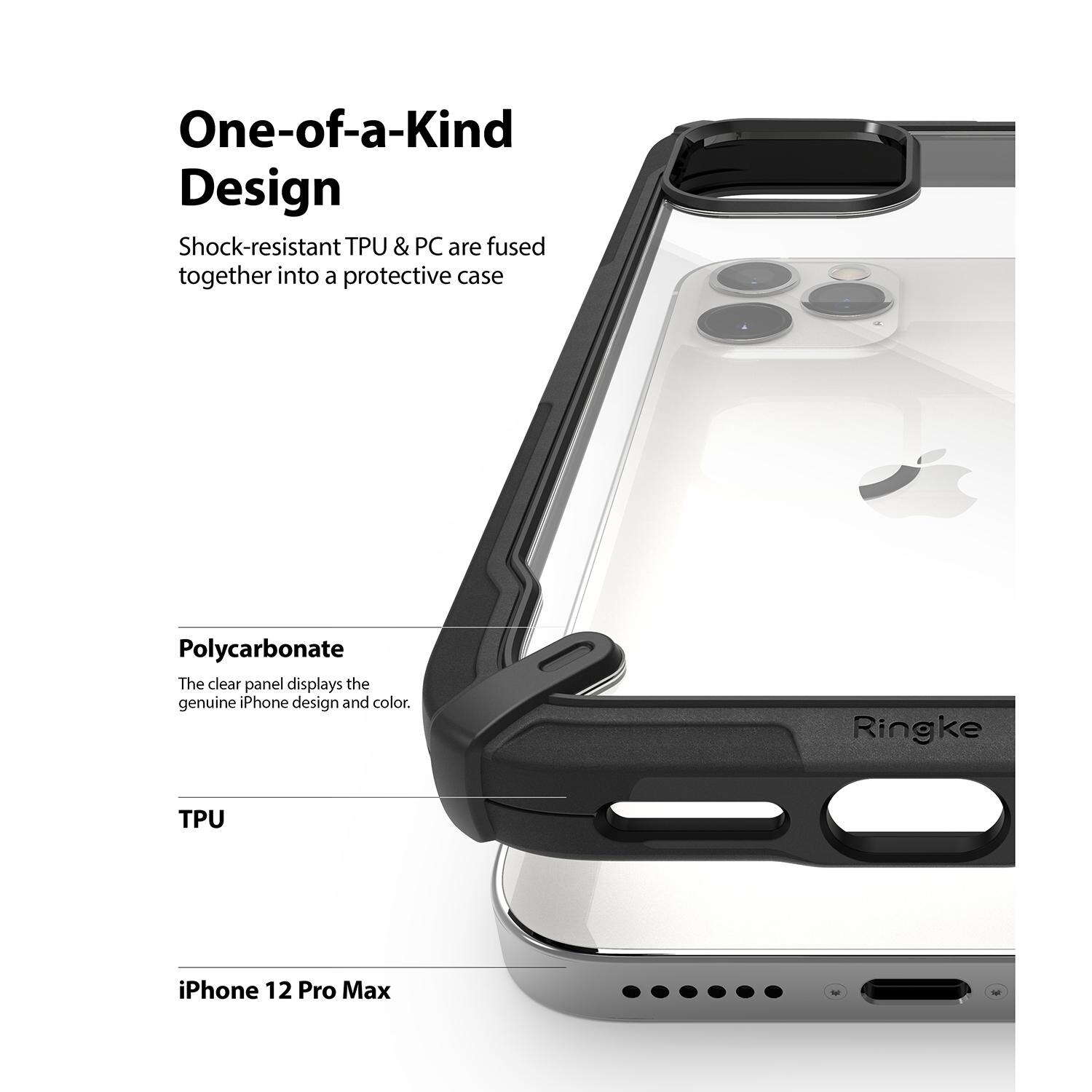 Coque Fusion X iPhone 12 Pro Max, Noir