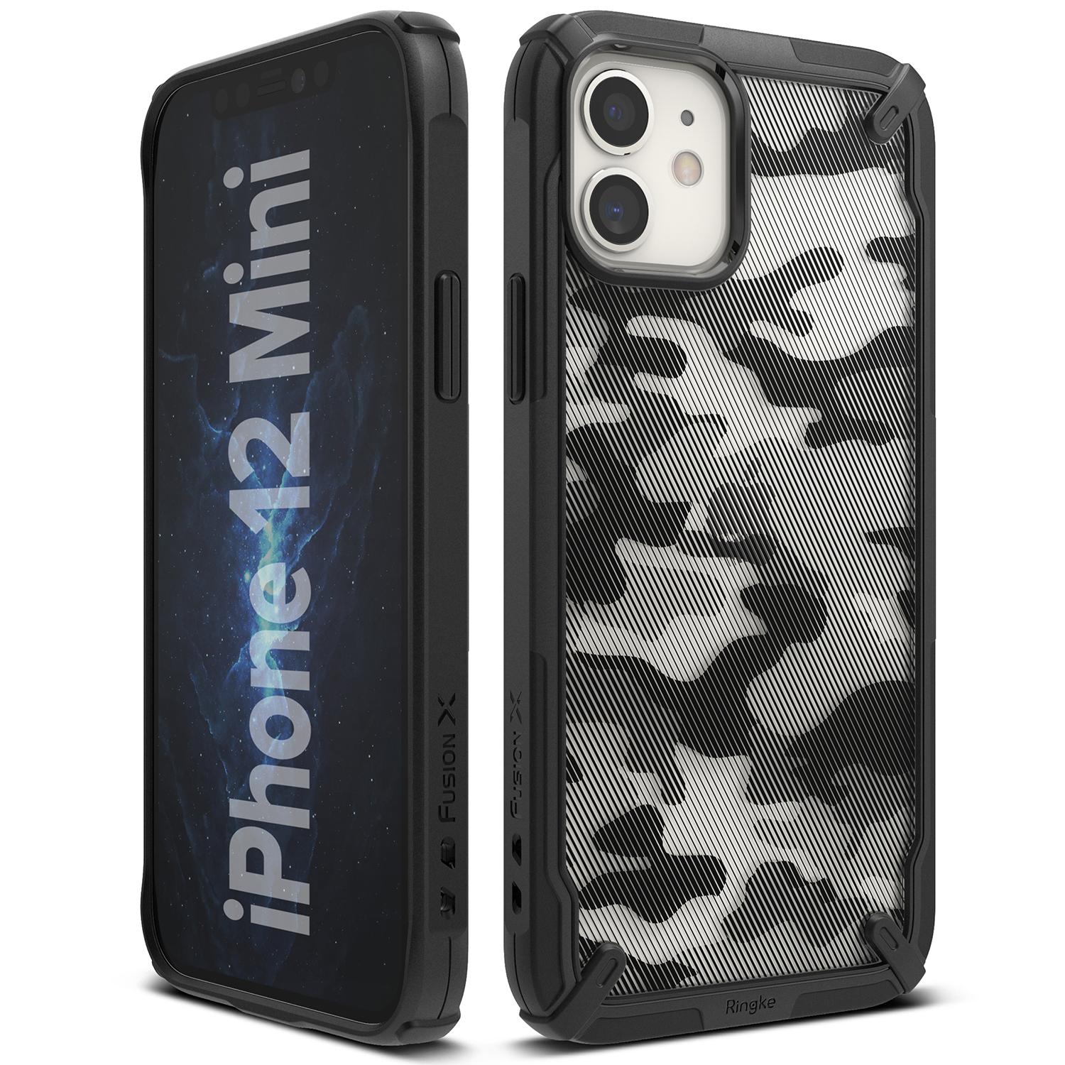 Coque Fusion X iPhone 12 Mini, Camo Black