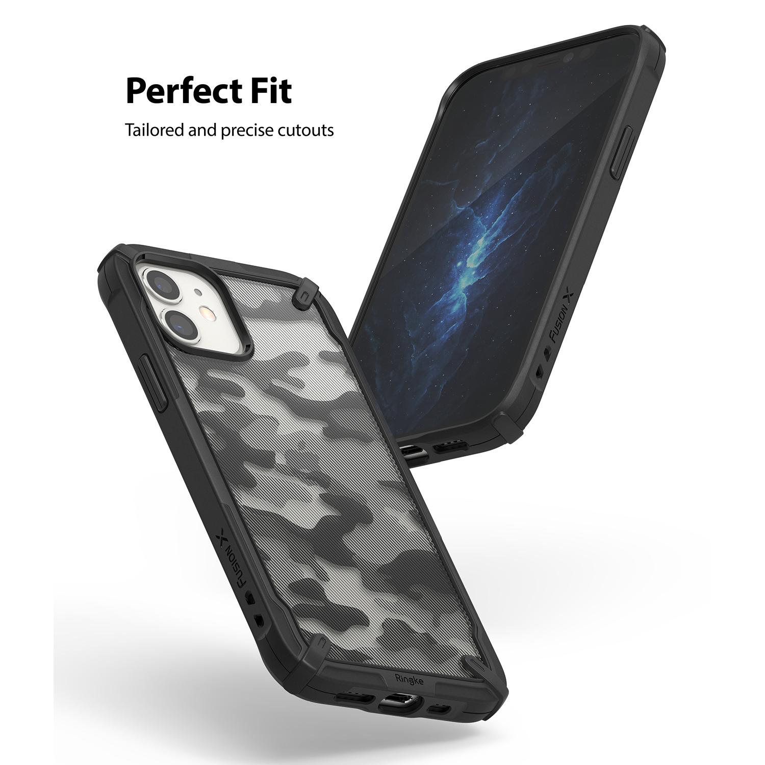 Coque Fusion X iPhone 12 Mini, Camo Black