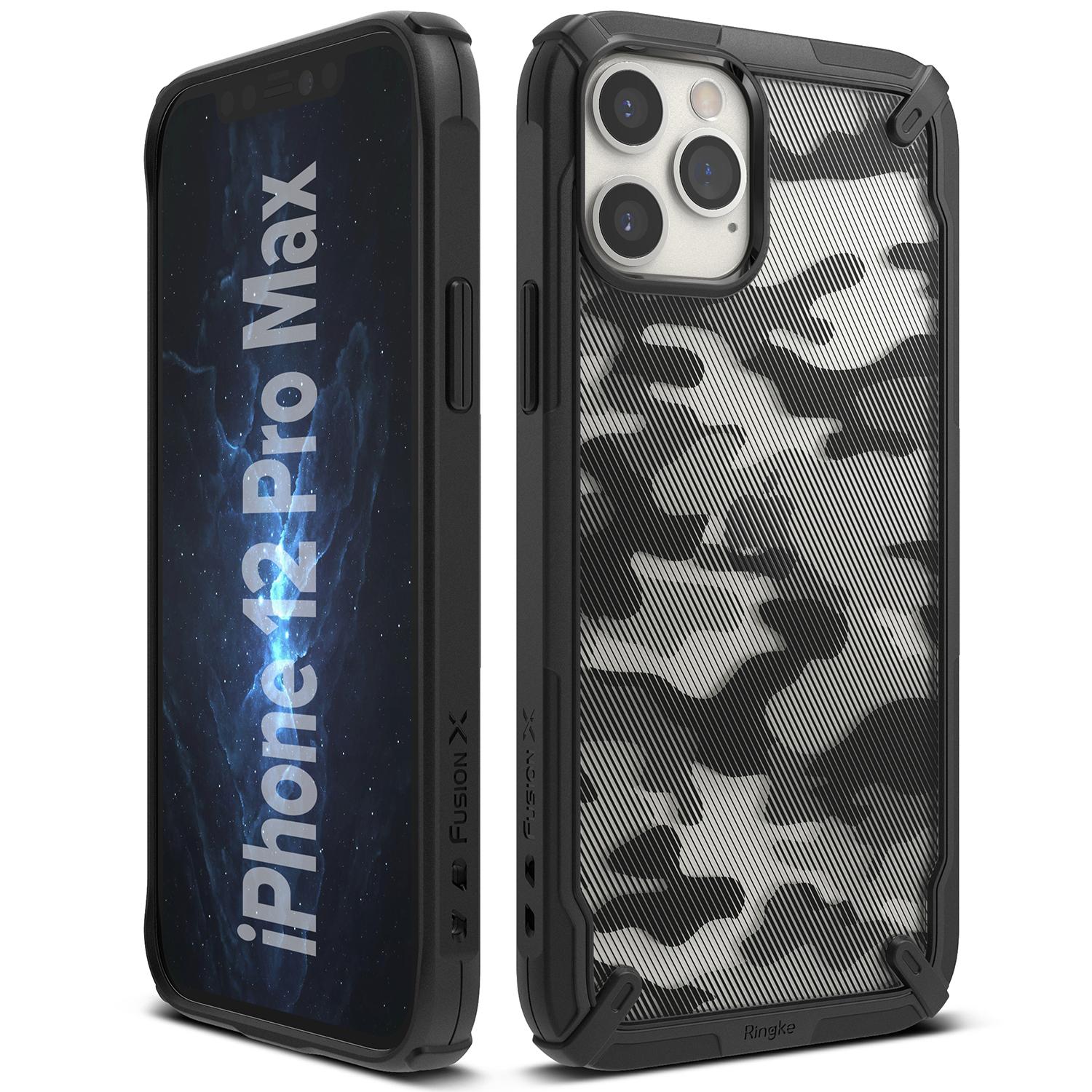 Coque Fusion X Design iPhone 12 Pro Max Camo Black