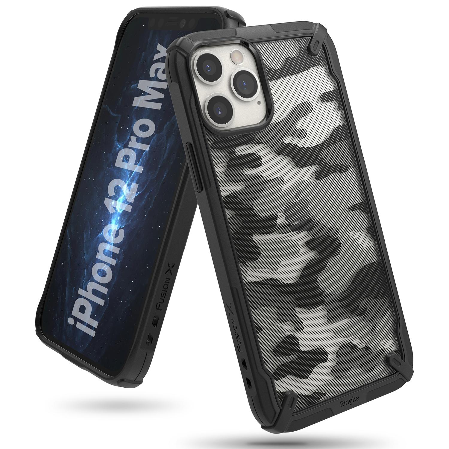 Coque Fusion X Design iPhone 12 Pro Max Camo Black