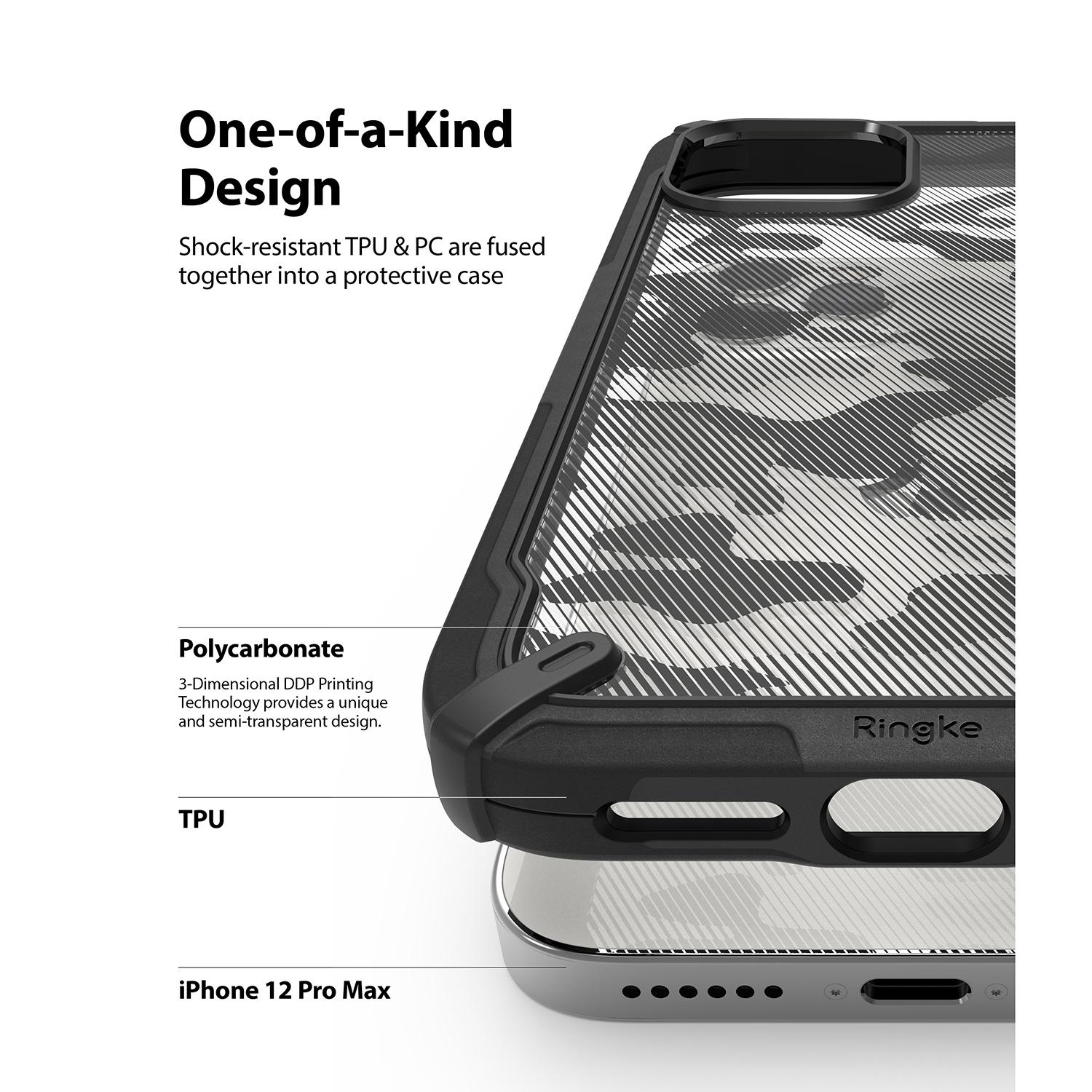 Coque Fusion X Design iPhone 12 Pro Max Camo Black