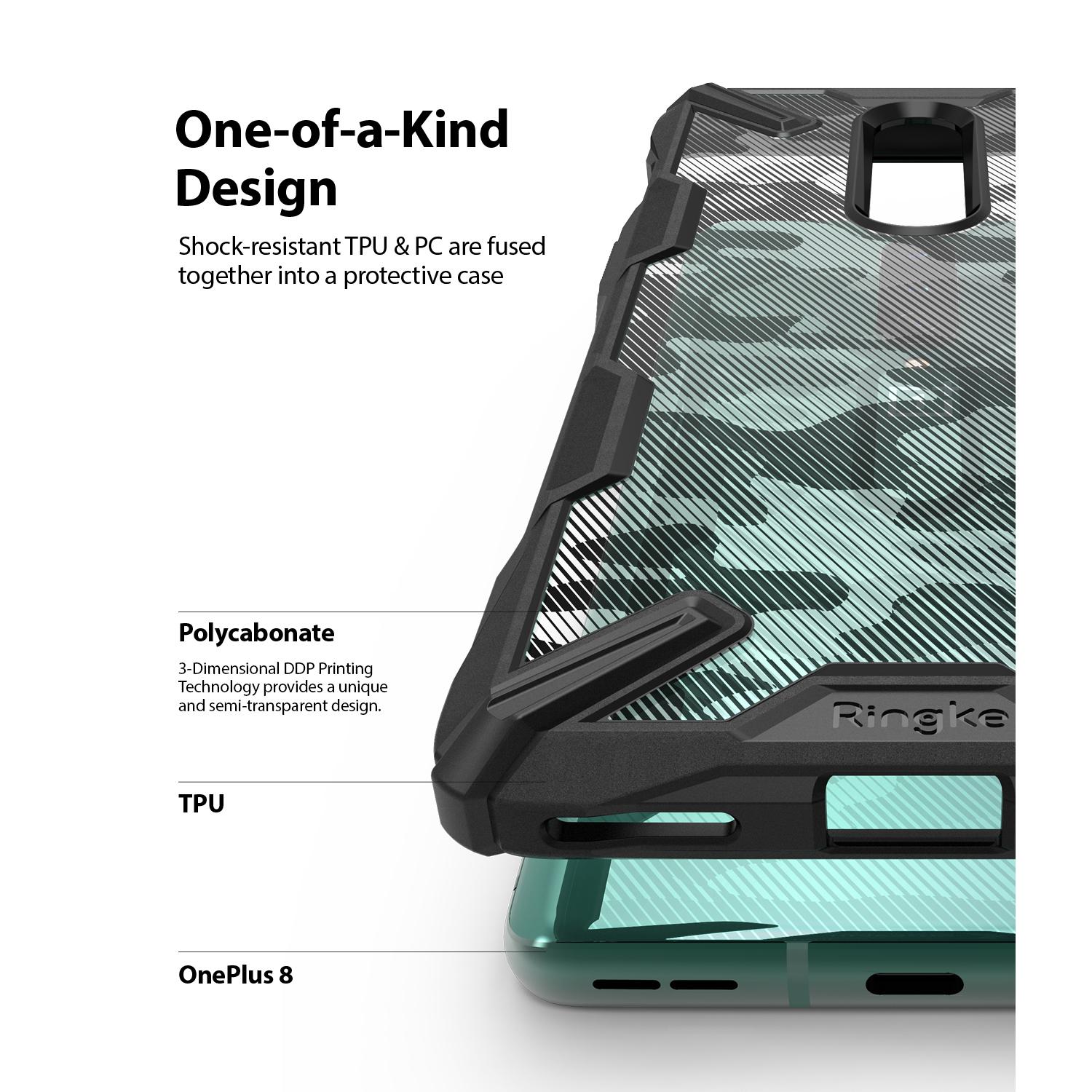 Coque Fusion X Design OnePlus 8 Camo Black