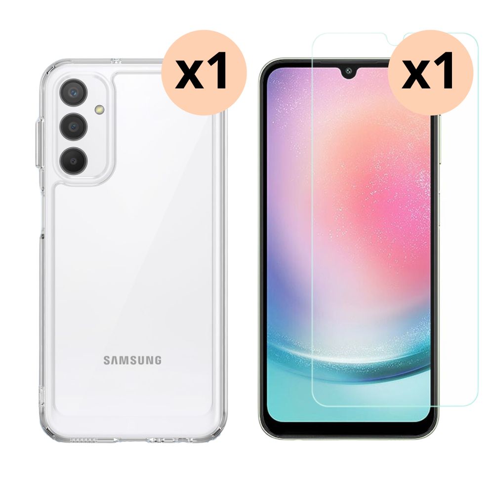 Kit pour Samsung Galaxy A24 : Coque et protecteur d’écran