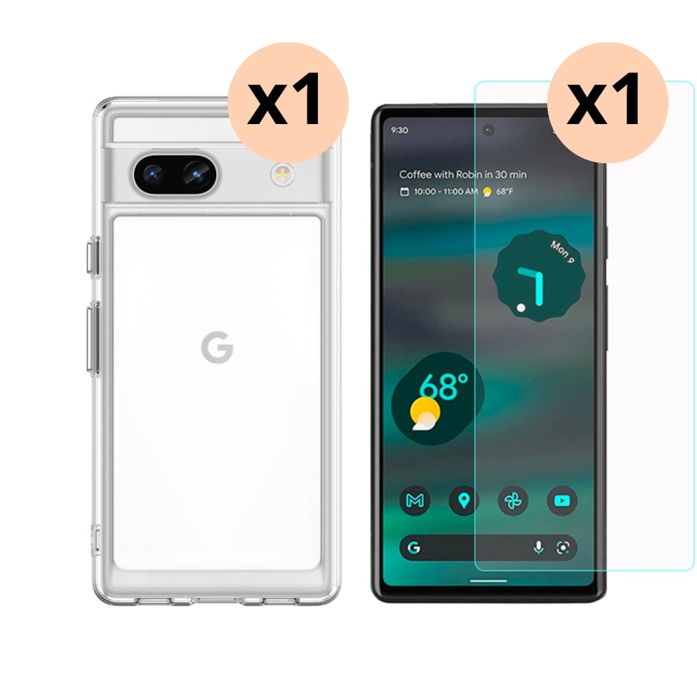 Kit pour Google Pixel 7a : Coque et protecteur d’écran