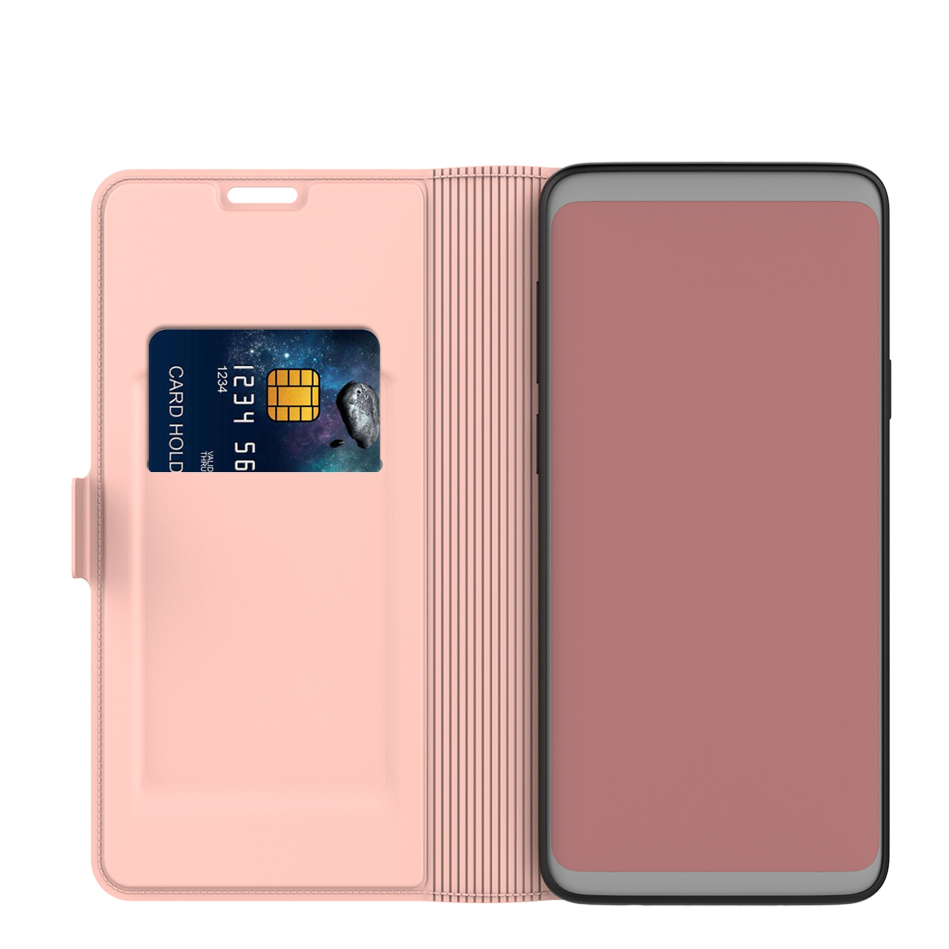 Étui portefeuille Slim Card Wallet Huawei P30 or rose