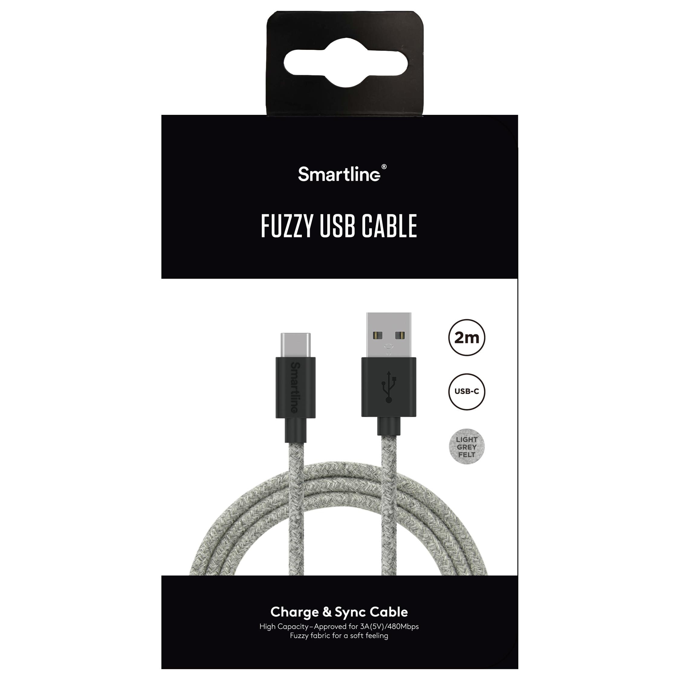 Fuzzy Câble USB-A vers USB-C 2 mètres Gris