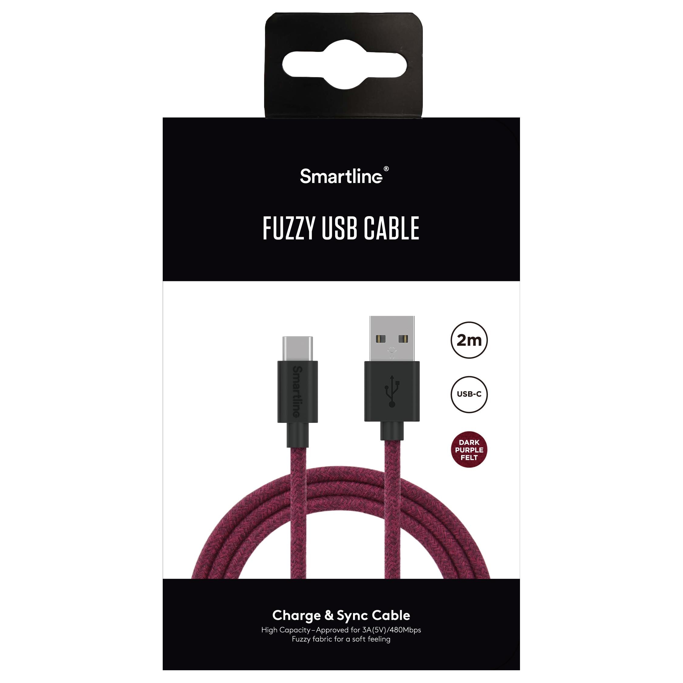 Fuzzy Câble USB-A vers USB-C 2 mètres Violet