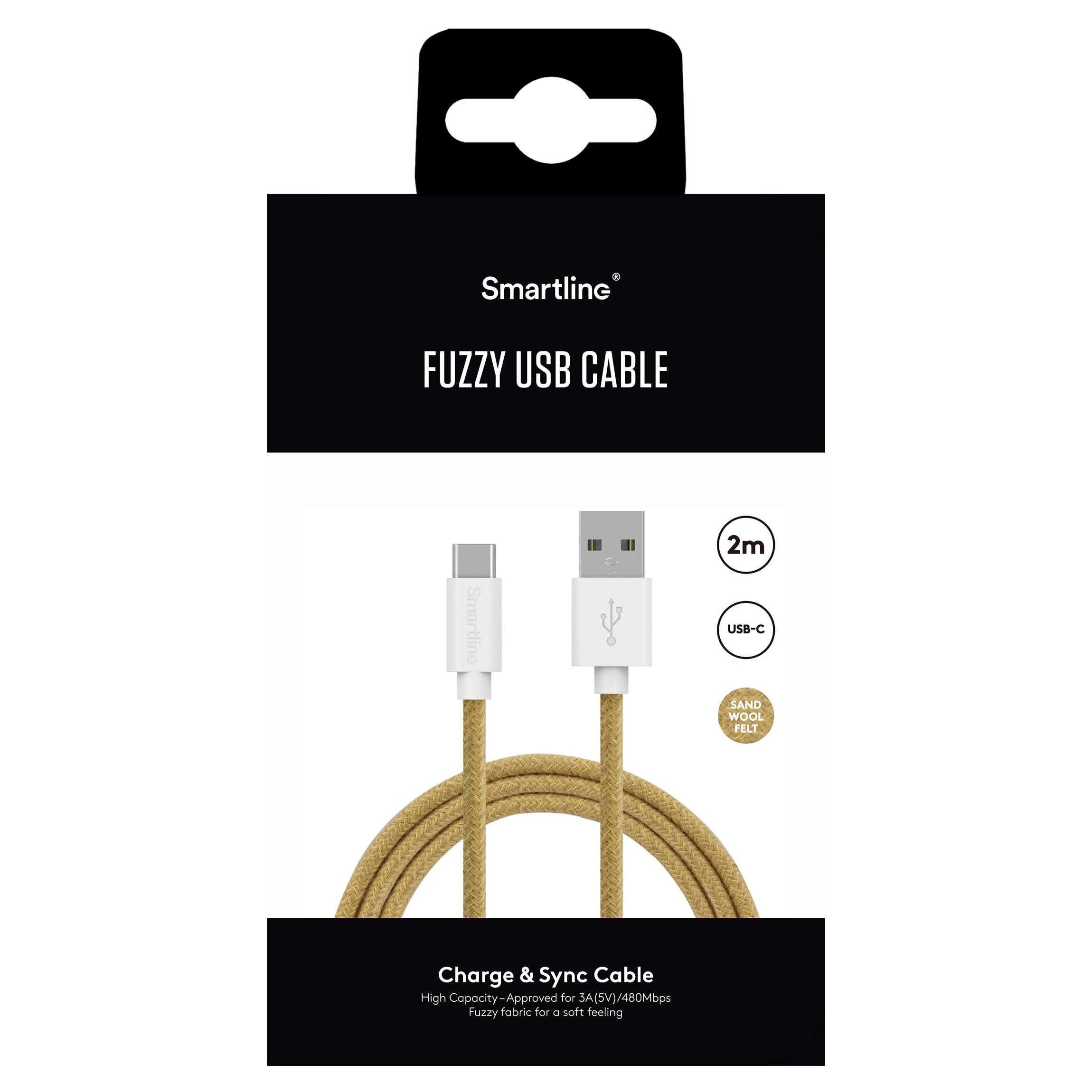 Fuzzy Câble USB-A vers USB-C 2 mètres Beige