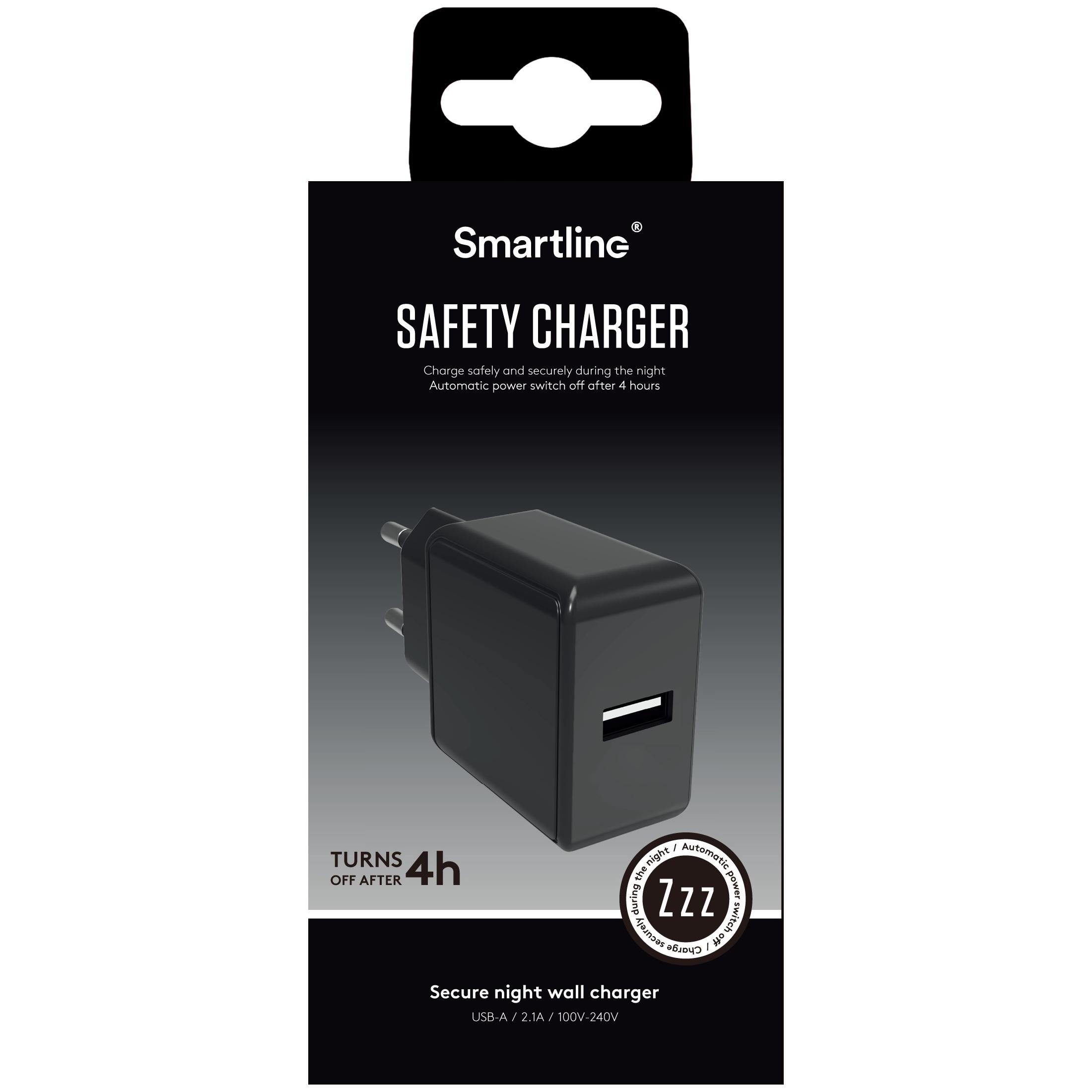 Chargeur Safety 2.1A Noir