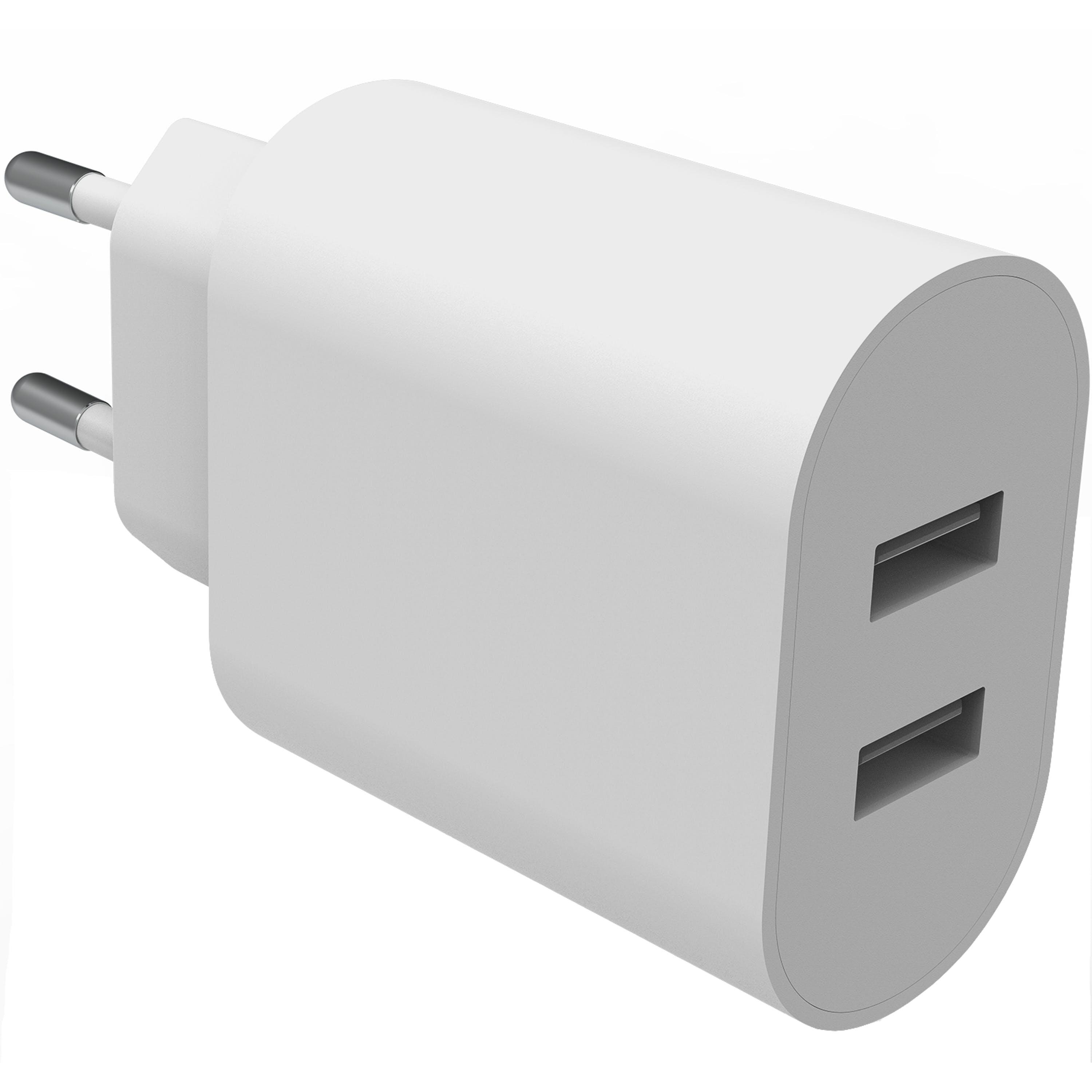Chargeur USB 2 ports 4.8A Blanc