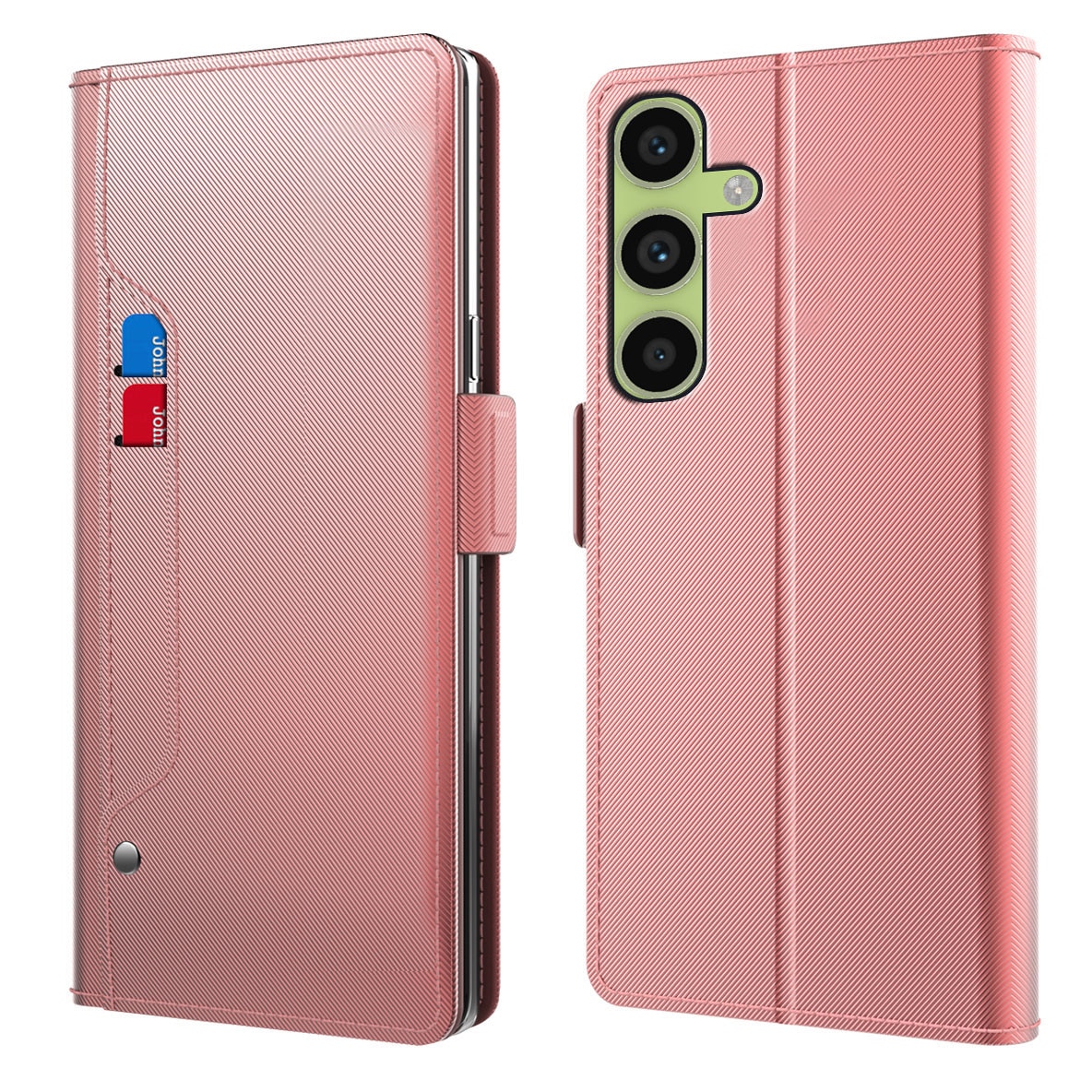 Étui portefeuille Miroir Samsung Galaxy A34, rose doré