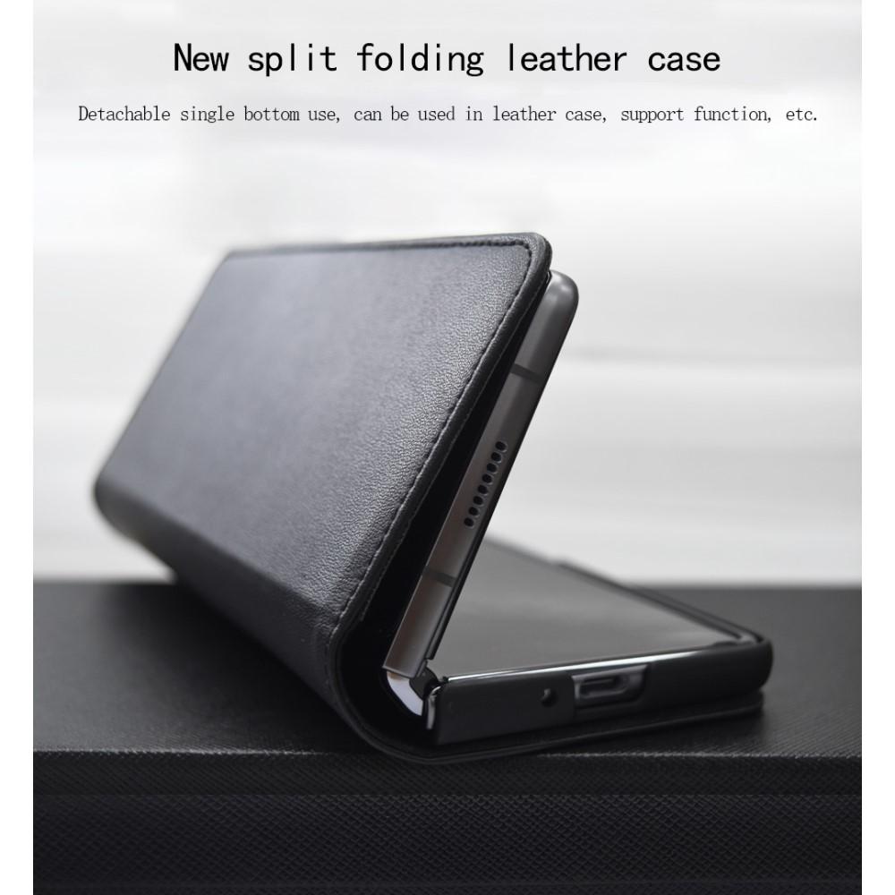 Étui en cuir veritable Samsung Galaxy Z Fold 2, Noir
