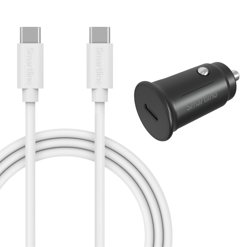 Chargeur complet de voiture - Câble USB-C de 1m et chargeur USB-C - Smartline