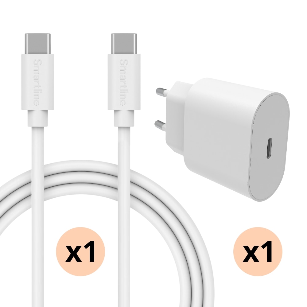 Chargeur complet pour mobiles Xiaomi - Câble de 2m et chargeur mural USB-C - Smartline