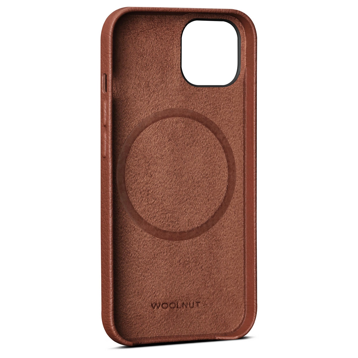 Coque Leather MagSafe iPhone 13, Cognac